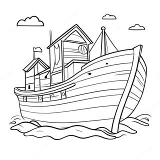 Bunte Arche Noah Ausmalbild | Anfängerbibel Ausmalbild