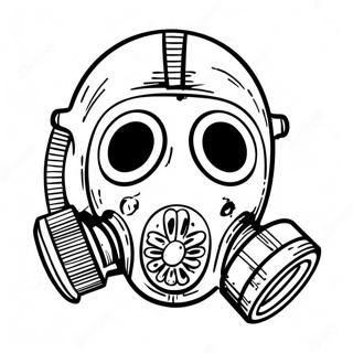 Cooles Gasmaske Design Ausmalbild | Gasmasken Ausmalbild