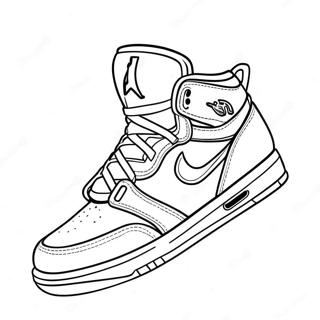 Ausmalbild von Air Jordans Sneakers | Jordans Ausmalbild