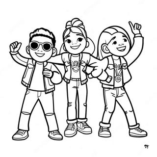Tanzende Kidz Bop Sänger Ausmalbild | Kidz Bop Ausmalbild