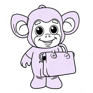 Tinky Winky mit seiner lila Tasche Ausmalbild | Teletubbies Ausmalbild