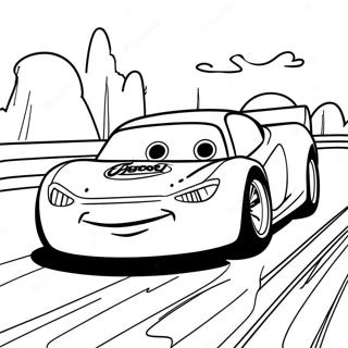 Cars 3 Lightning McQueen Renn-Ausmalbild | Autos 3 Blitz McQueen Ausmalbild