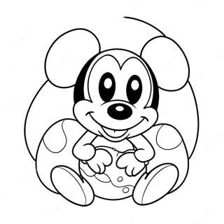 Mickey Mouse Osterei Ausmalbild | Ostern Disney Ausmalbild