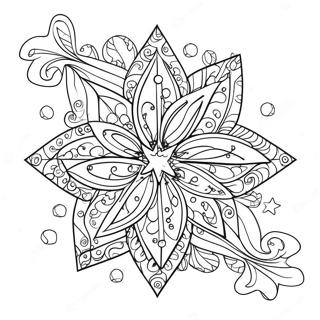 Festliches Stern Ornament Ausmalbild | Einfaches Ornament Ausmalbild