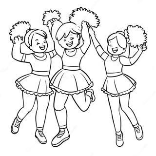 Go Team Cheerleader Ausmalbild | Los Team Ausmalbild