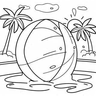 Bunte Strandball im Schwimmbad Ausmalbild | Schwimmbad Ausmalbild