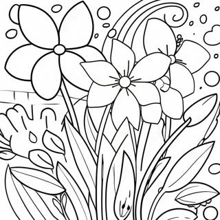 Buntes Wildblumenstrauß Ausmalbild | Wildblume Ausmalbild