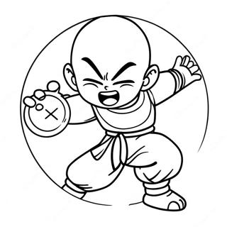 Krillin mit Energiemarke Ausmalbild | Krillin Ausmalbild