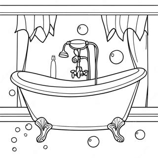 Badewanne mit Blasen Ausmalbild | Badewanne Ausmalbild