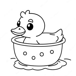 Niedliche Gummiente in der Badewanne Ausmalbild | Badewanne Ausmalbild