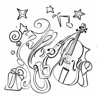 Weihnachtsmusik Ausmalbild | Weihnachtsmusik Ausmalbild
