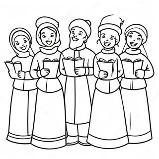 Fröhliche Weihnachtslieder Ausmalbild | Weihnachtsmusik Ausmalbild
