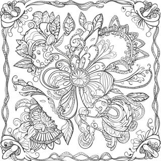 Bunte Bandana Muster Ausmalbild | Bandana Ausmalbild