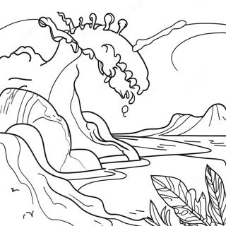 Ausmalbild Naturkatastrophe | Naturkatastrophe Ausmalbild