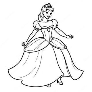 Ausmalbild Verzauberte Cinderella | Grimm's Märchen Ausmalbild