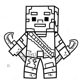 Gruseliger Minecraft Warden Ausmalbild | Minecraft Wächter Ausmalbild