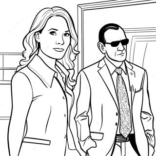 Coulson und Melinda May in Aktion Ausmalbild | Agenten von Shield Ausmalbild