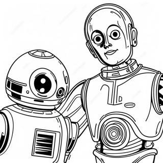 C3PO mit R2-D2 Ausmalbild | C3PO Ausmalbild
