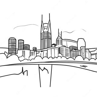 Nashville Skyline Ausmalbild | Nashville Ausmalbild