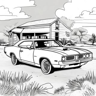 General Lee Klassiker Auto Ausmalbild | General Lee Ausmalbild