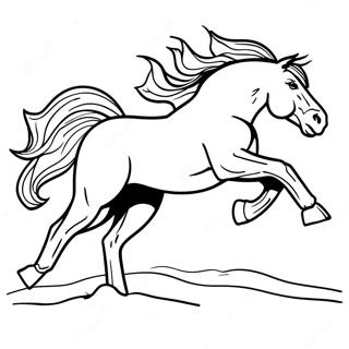 Wildes buckendes Pferd in Aktion Ausmalbild | Buckendes Pferd Ausmalbild