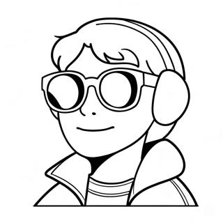 Cooler LOL Junge mit Sonnenbrille Ausmalbild | LOL Junge Ausmalbild