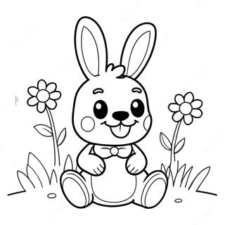 Niedliche Spring Bonnie in Blumen Ausmalbild | Spring Bonnie Ausmalbild