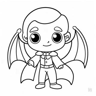 Niedliche Chibi-Vampir Ausmalbild | Chibi Horror Ausmalbild