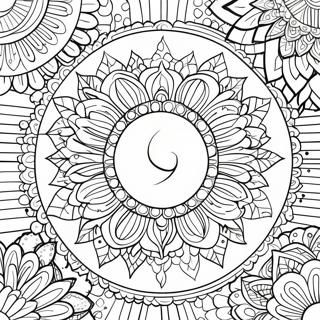 Boho Mond Mandala Ausmalbild | Mond Boho Ausmalbild