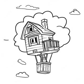 Up House, die im Himmel schwebt Ausmalbild | Oben Ausmalbild