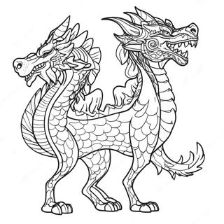 Wolf Drache Ausmalbild | Wolfdrache Ausmalbild