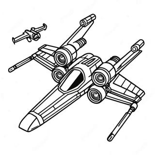 X-Wing Sternenjäger Ausmalbild | X-Wing Ausmalbild