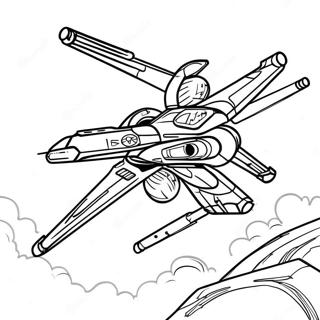X-Wing im Kampf Ausmalbild | X-Wing Ausmalbild