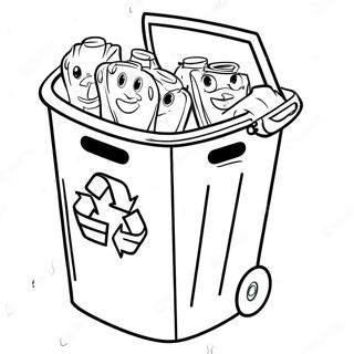 Niedlicher Recyclingbehälter-Ausmalbild | Recycling Ausmalbild