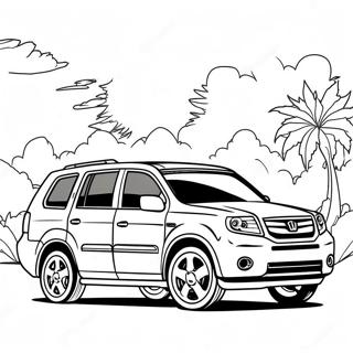 Ausmalbild vom Honda Pilot | Honda Pilot Ausmalbild