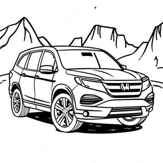 Ausmalbild vom Honda Pilot Abenteuer | Honda Pilot Ausmalbild