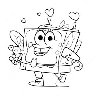 SpongeBob Valentinstag Ausmalbild | SpongeBob Valentinstag Ausmalbild