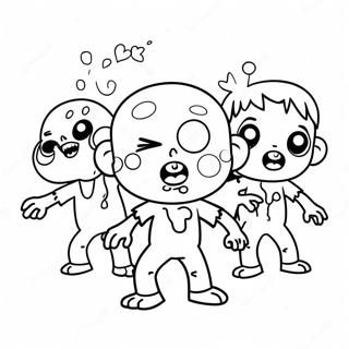 Niedliche Cartoon-Zombies Ausmalbild | Zombies Ausmalbild