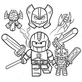 Episches Nexo Knights Kampf Ausmalbild | Nexo Ritter Ausmalbild