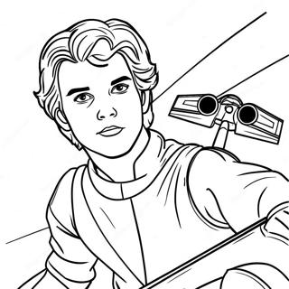 Junger Anakin Skywalker im Podracer Ausmalbild | Anakin Skywalker Ausmalbild