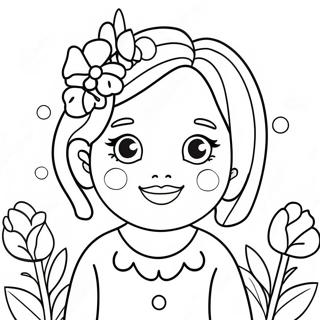 Niedliche Oma mit Blumen Ausmalbild | Ich liebe Nana Ausmalbild