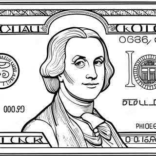 Dollar-Schein Ausmalbild | Dollar-Schein Ausmalbild