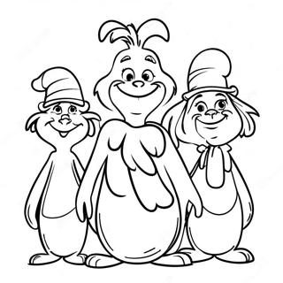 Fröhliche Whoville-Charaktere-Ausmalbild | Whoville Ausmalbild