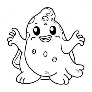 Niedliches Slimer Gespenst Ausmalbild | Schlimer Ausmalbild