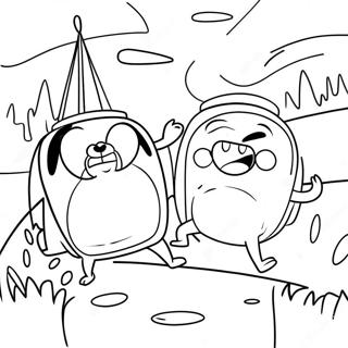 Finn und Jakes aufregendes Abenteuer Ausmalbild | Abenteuerzeit Ausmalbild