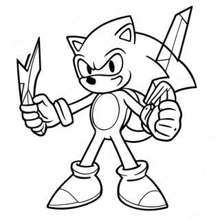 Sonic der Igel mit Excalibur Ausmalbild | Excalibur Sonic Ausmalbild