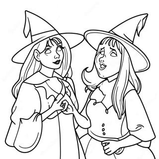 Hexen-Schwestern aus Hocus Pocus Ausmalbild | Disney Hocus Pocus Ausmalbild