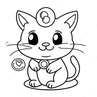 Niedlicher Meowth mit einer Münze Ausmalbild | Meowth Ausmalbild