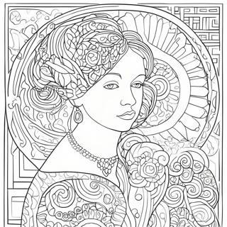 Gustav Klimt Ausmalbild | Gustav Klimt Ausmalbild