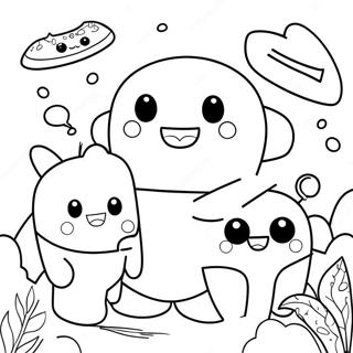 Niedlicher Domo mit Freunden Ausmalbild | Domo Ausmalbild